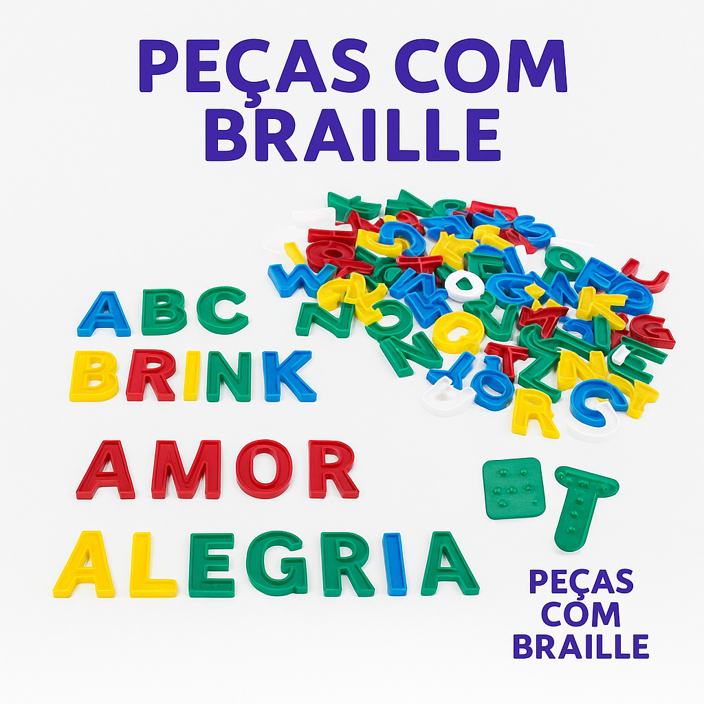 Blocos Educativos Alfabeto Maleta Crie E Brink 130 Peças