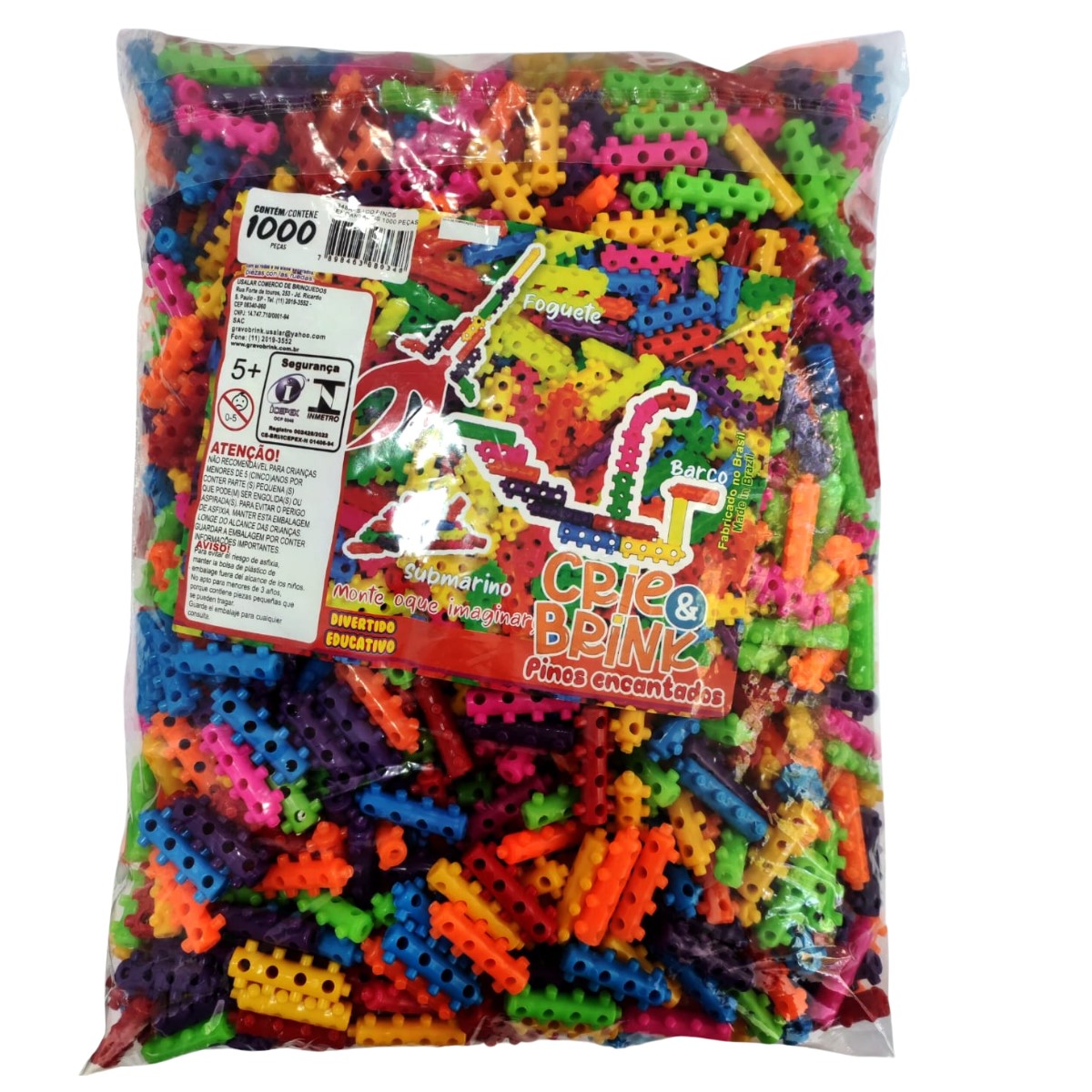 Brinquedo Blocos de Montar PINOS ENCANTADOS - Saco 1000 PÇ