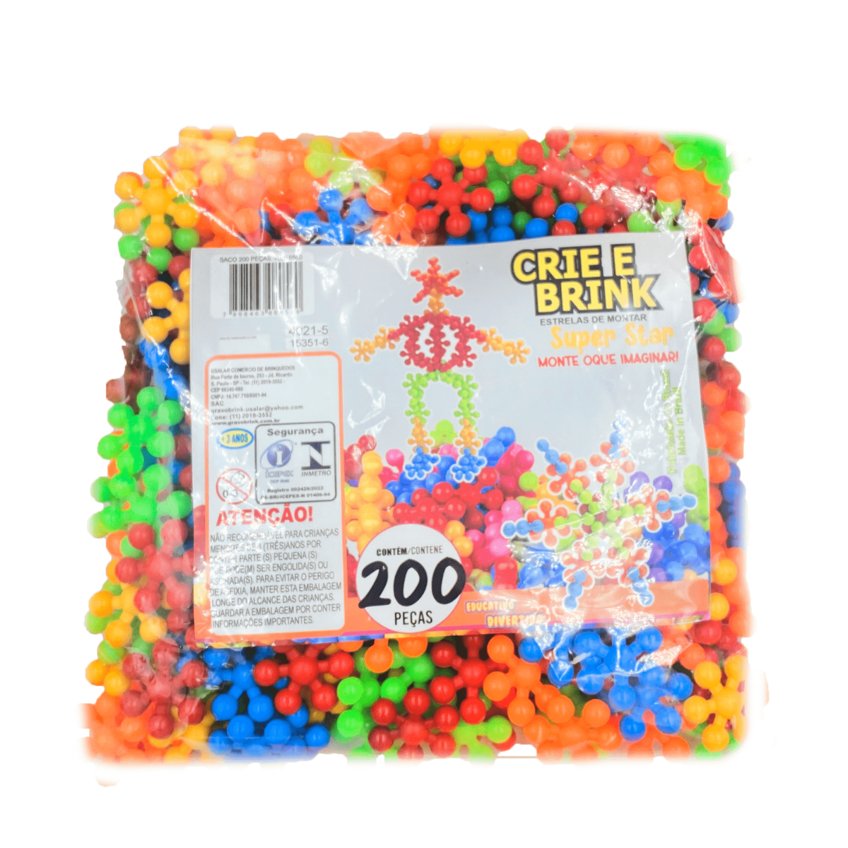 Brinquedo Blocos de Montar SUPER STAR - Saco 200 PÇ