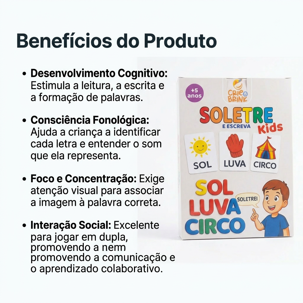 Brinquedo Didático Soletre e Escreva Infantil Criança Bebe