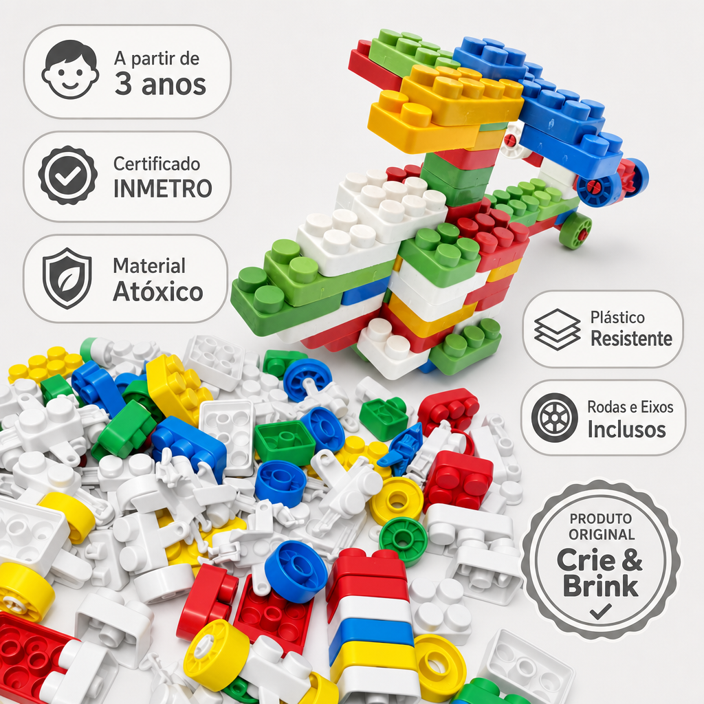 Blocos Montar 1008 Pçs Infantil Brinquedo Educativo Encaixe