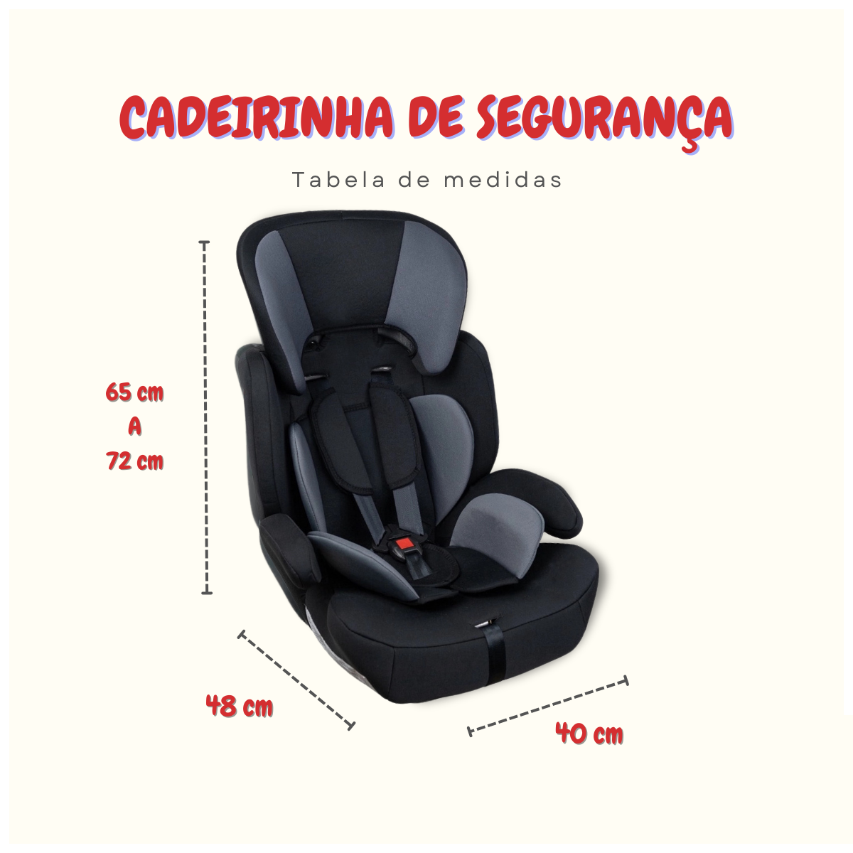Cadeirinha Infantil Bebe Carro 09 a 36kg PtoGraf Segurança