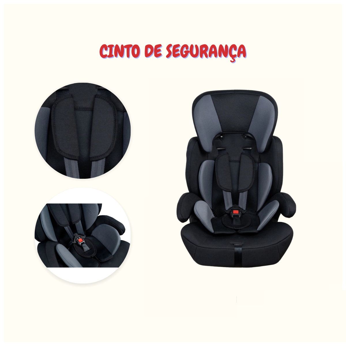 Cadeirinha Infantil Bebe Carro 09 a 36kg PtoGraf Segurança