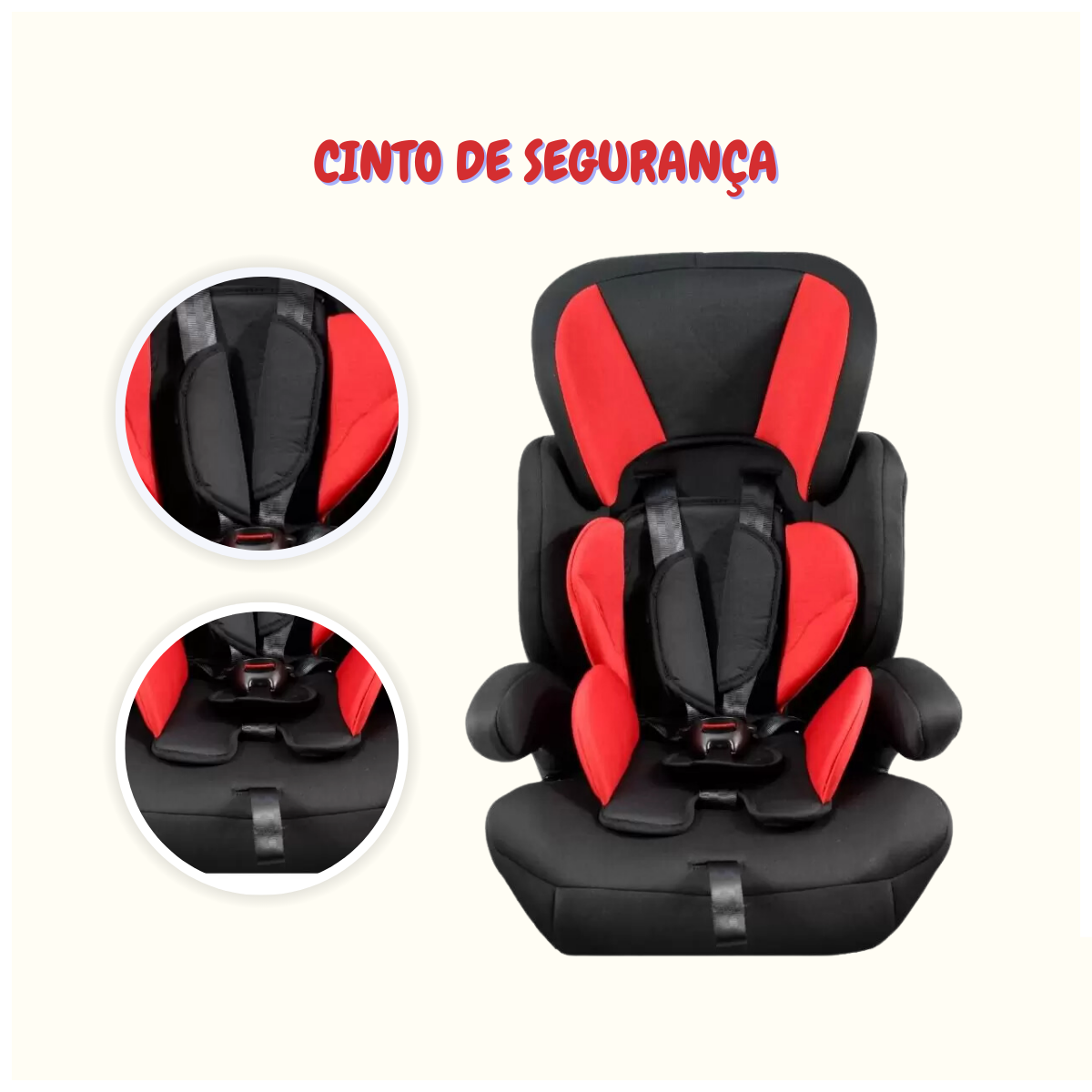 Cadeirinha Infantil Bebe Carro de 09 a 36kg PtoVer Segurança