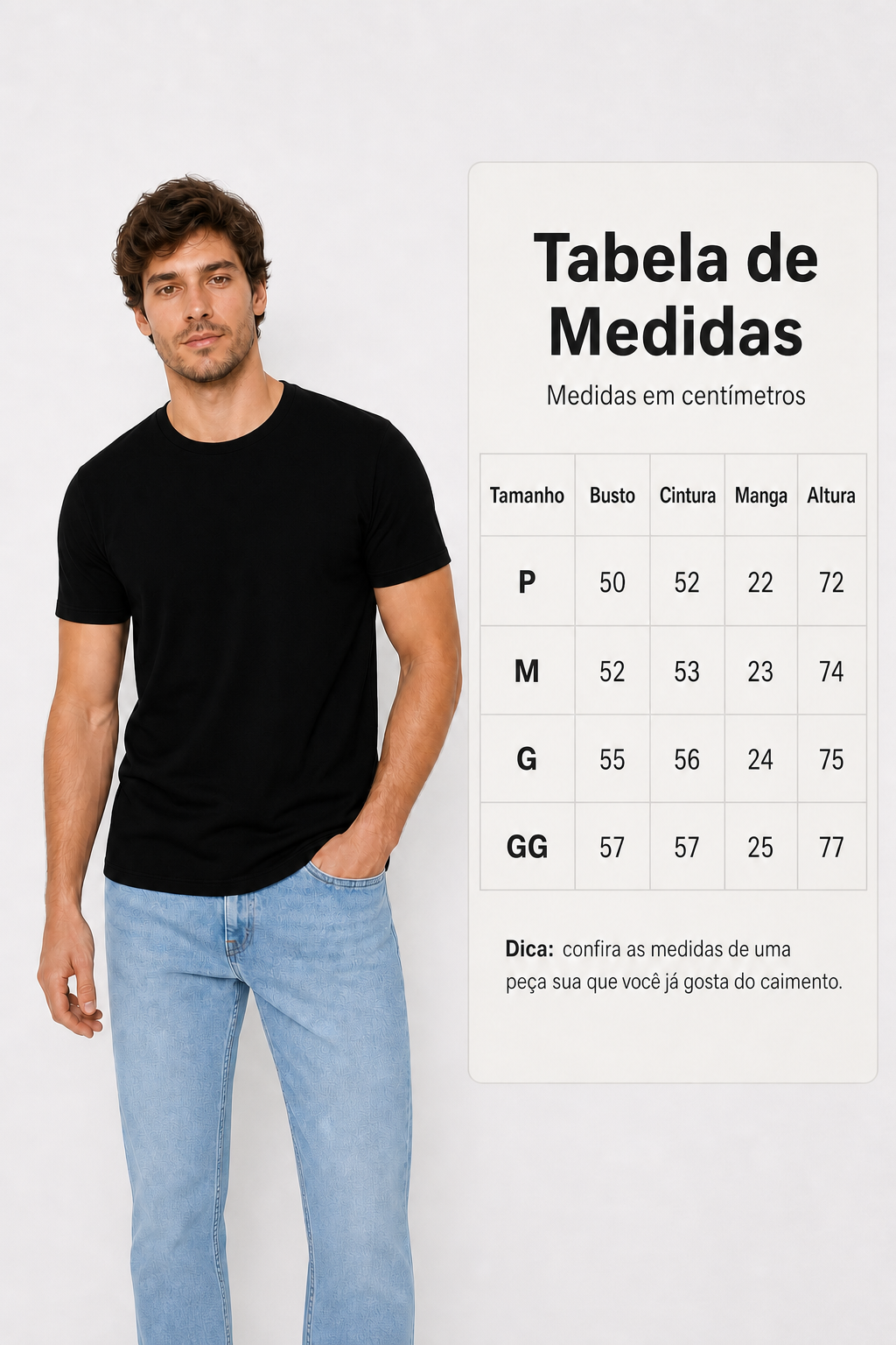 Camiseta Masculina Básica 100% Algodão Peruano Manga Curta