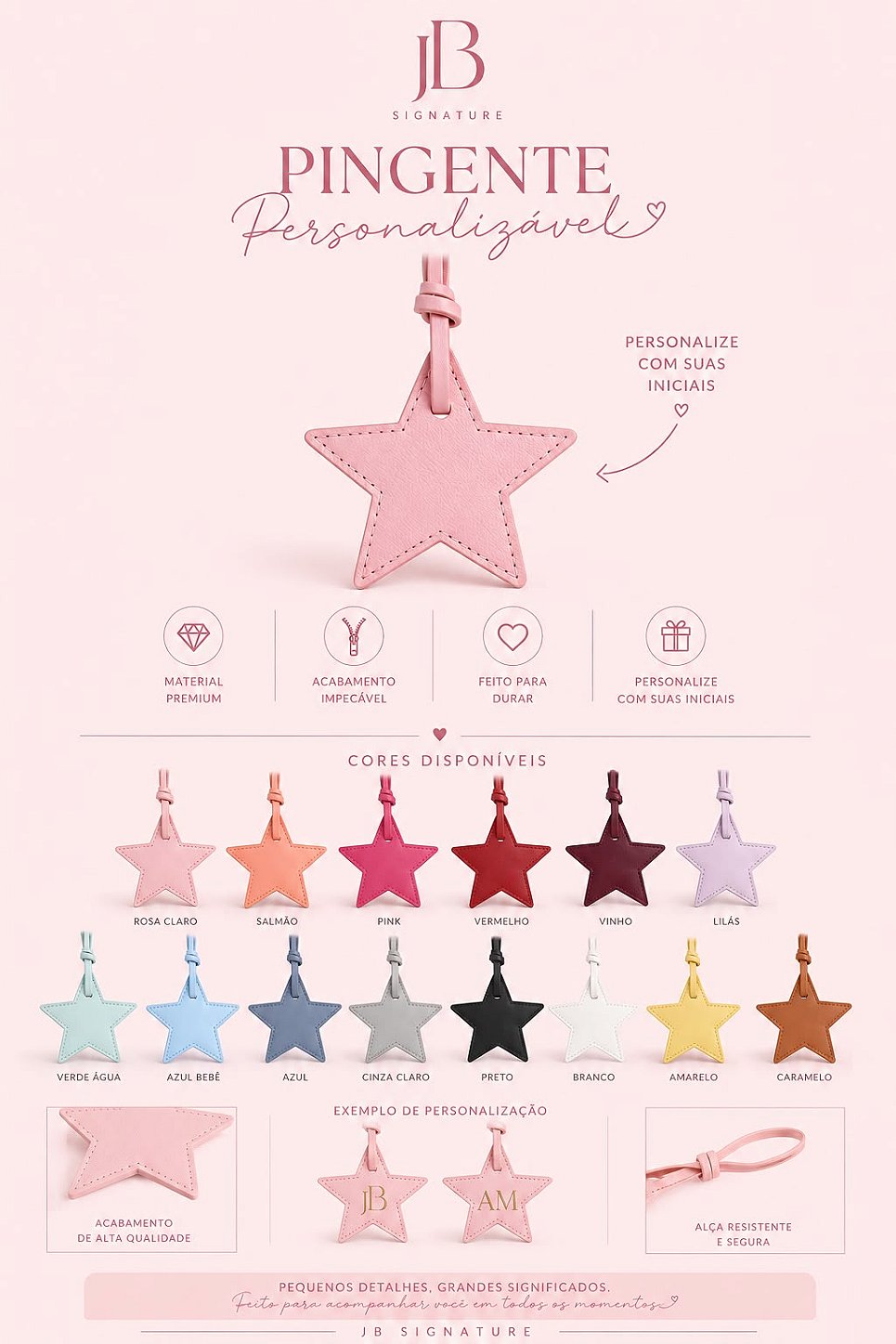 Pingente Estrela Personalizável