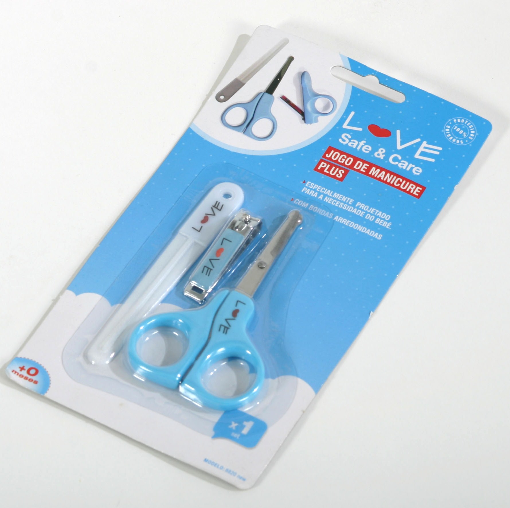Kit Baby Tesoura, Cortador Unha, Pente, Aspirador Nasal Love