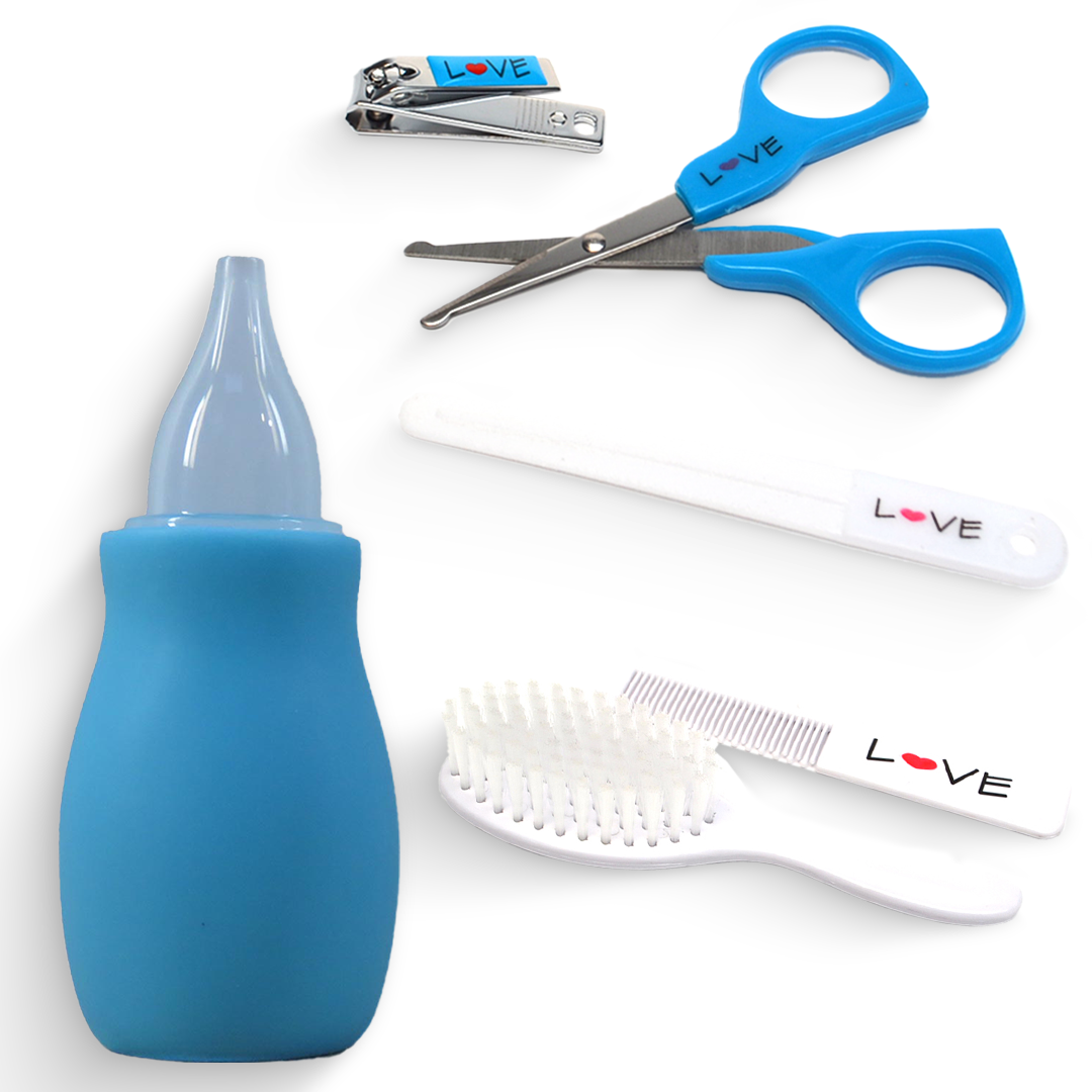 Kit Baby Tesoura, Cortador Unha, Pente, Aspirador Nasal Love
