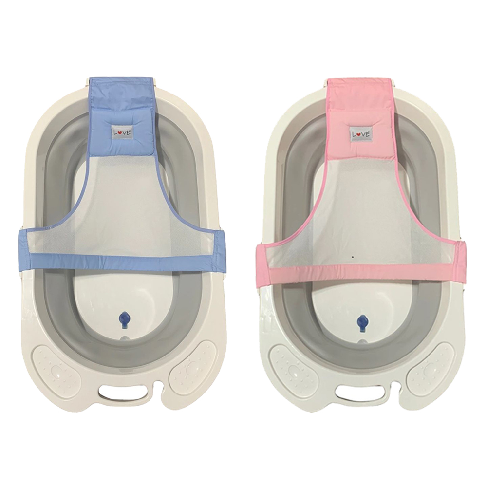 Kit Banheira De Bebê Retratil Dobravel + Rede Proteção Love