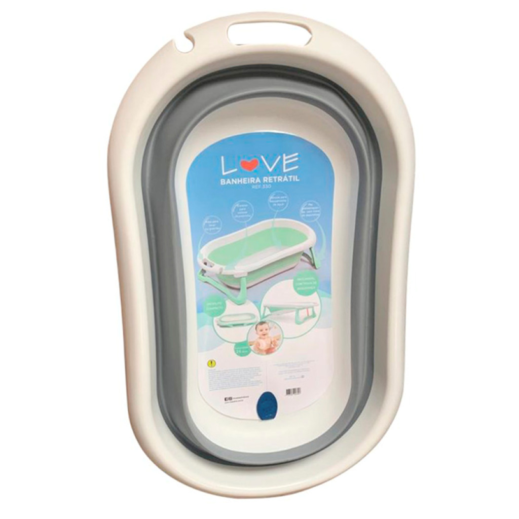Banheira De Bebe Retrátil Dobrável Silicone Love