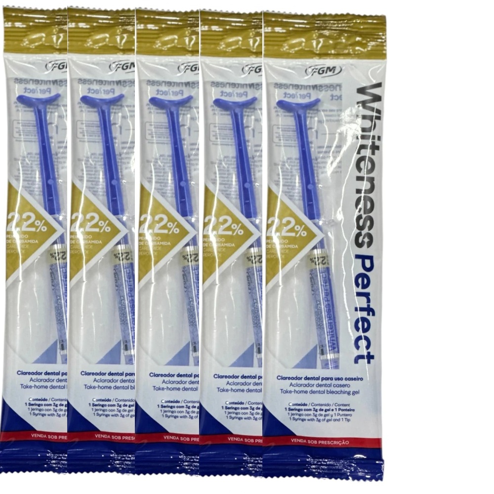5 Clareador Whiteness Perfect 22% + 1 Par de Moldeira