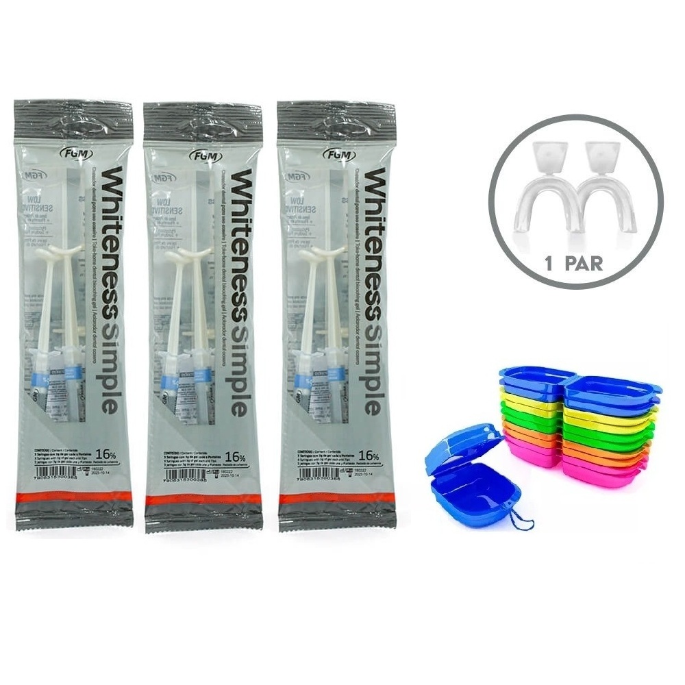 9 Clareador Whiteness Simple 16% + 1 Par de Moldeira