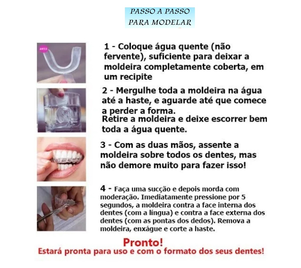 Moldeira termomoldavel Clareamento - 2 Par