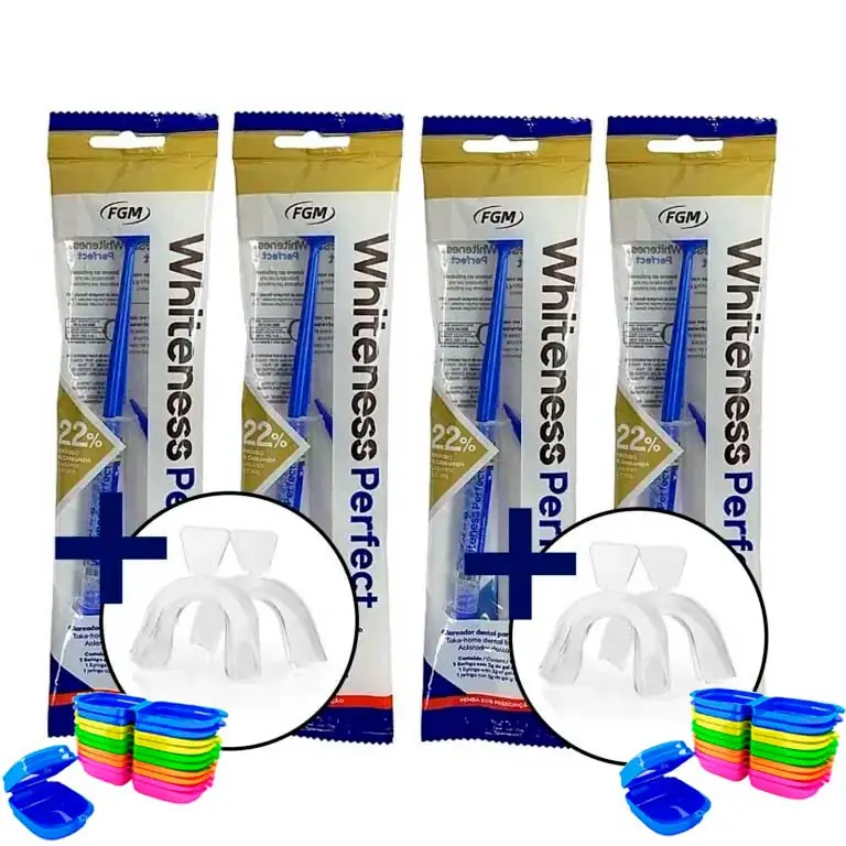 4 Clareador Whiteness Perfect 22% + 2 Pares de Moldeira