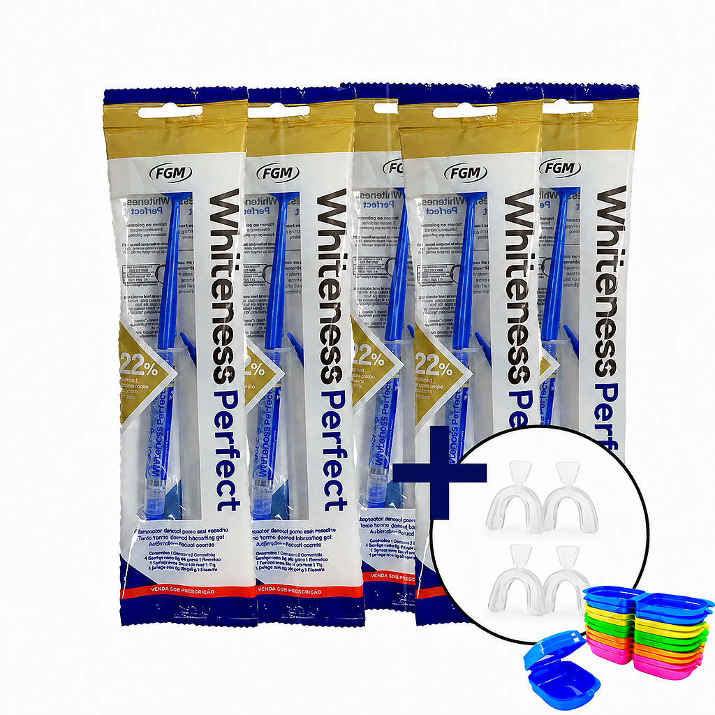5 Clareador Whiteness Perfect 22% + 2 Pares de Moldeira