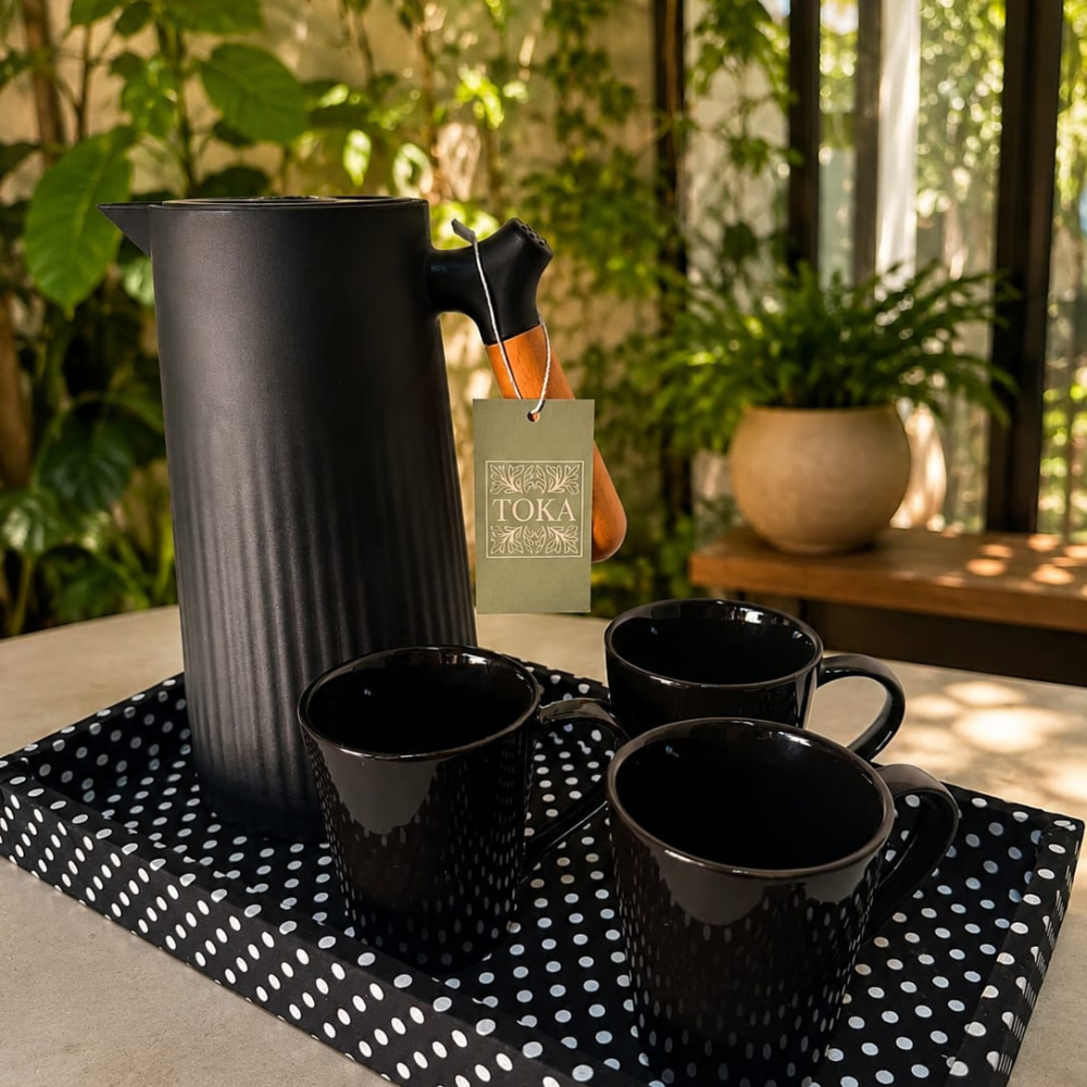 KIT CAFÉ POÁ - COM GARRAFA TÉRMICA E CANECAS | 5 PEÇAS