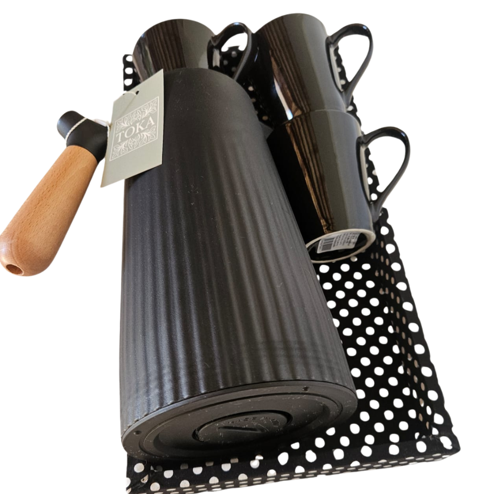 KIT CAFÉ POÁ - COM GARRAFA TÉRMICA E CANECAS | 5 PEÇAS