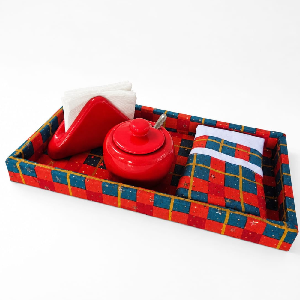 KIT CAFÉ DA MANHÃ NATAL - COM PANO DE COPA, PORTA GUARDANAPO E AÇUCAREIRO | 5 PEÇAS