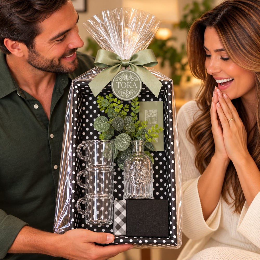 KIT CAFÉ POÁ - COM 3 XÍCARAS, VASO DECORATIVO E PORTA GUARDANAPOS | 6 PEÇAS