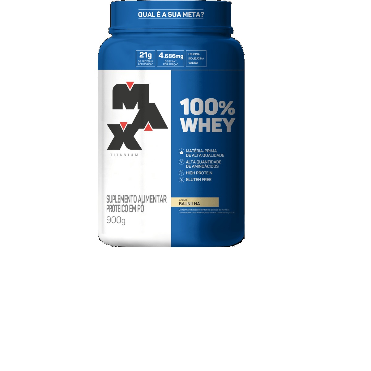 100% WHEY POTE 900G BAUNILHA