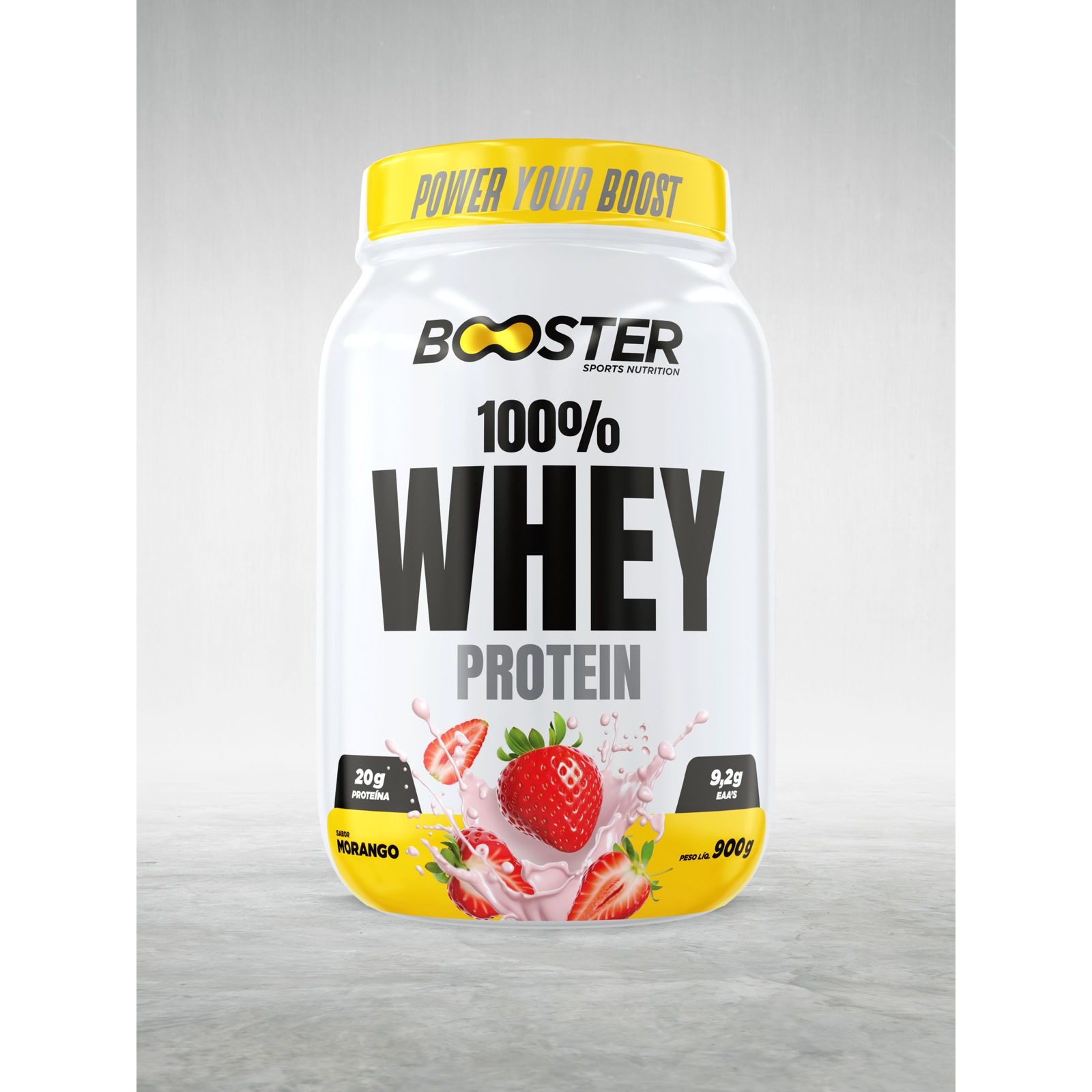 BOOSTER - 100% WHEY - 900g - MORANGO