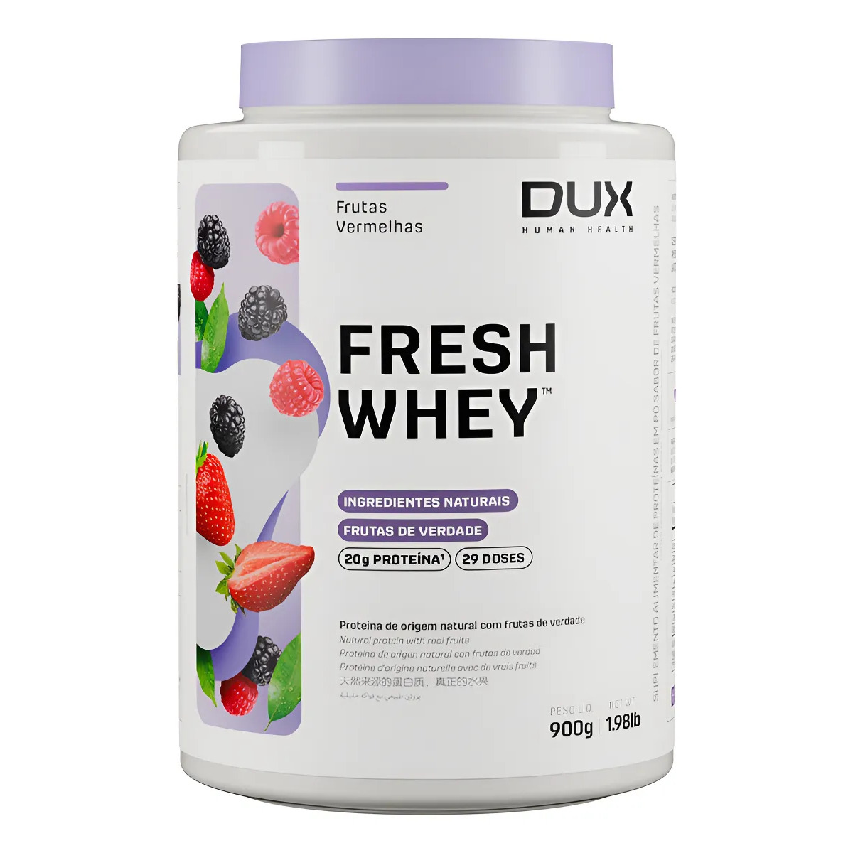 FRESH WHEY FRUTAS VERMELHAS - POTE 900 G