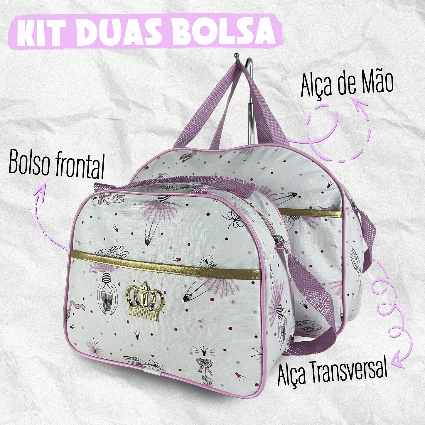 Kit Mala Bolsa Maternidade 2 Peças Vies - Bailarina