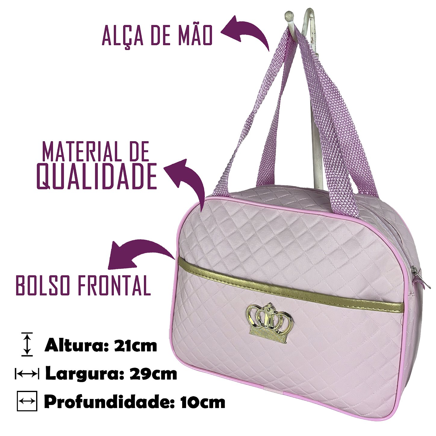 Kit Mala Bolsa Maternidade 2 Peças Vies - Rosa Bebe