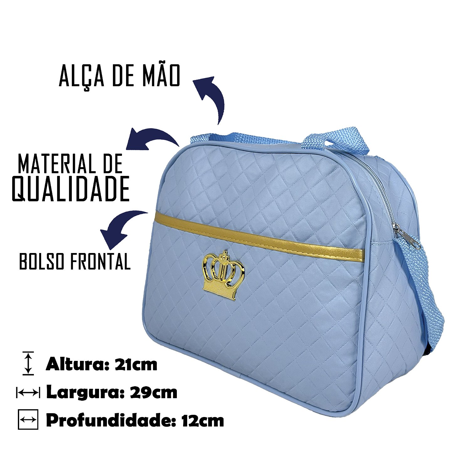 Kit Mala Bolsa Maternidade 2 Peças Vies - Azul Bebe