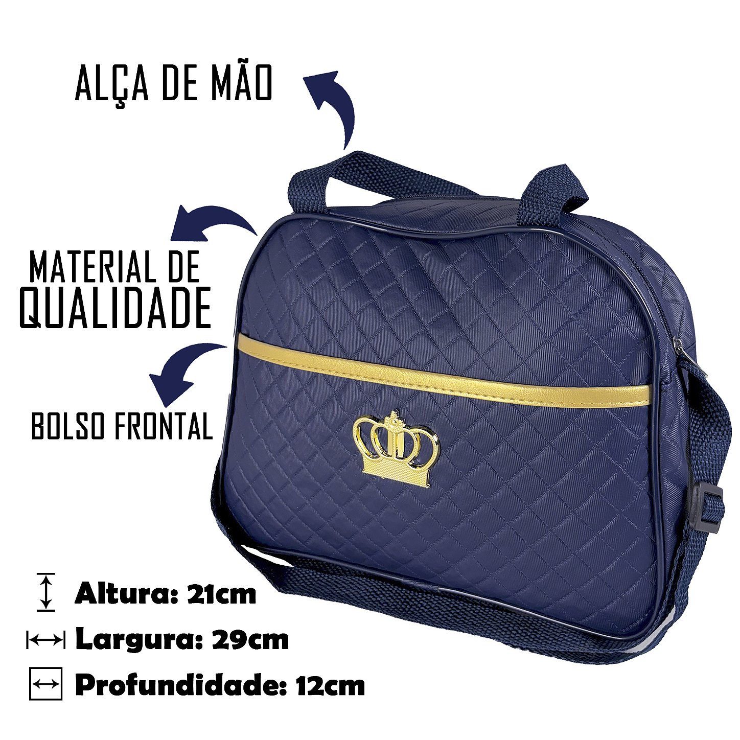 Kit Mala Bolsa Maternidade 2 Peças Vies - Azul Marinho