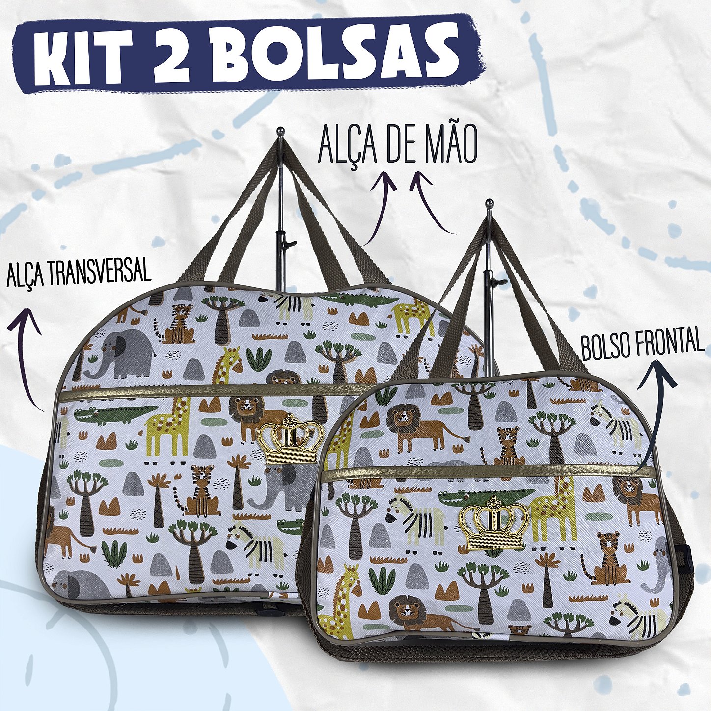 Kit Mala Bolsa Maternidade 2 Peças Vies - Safari