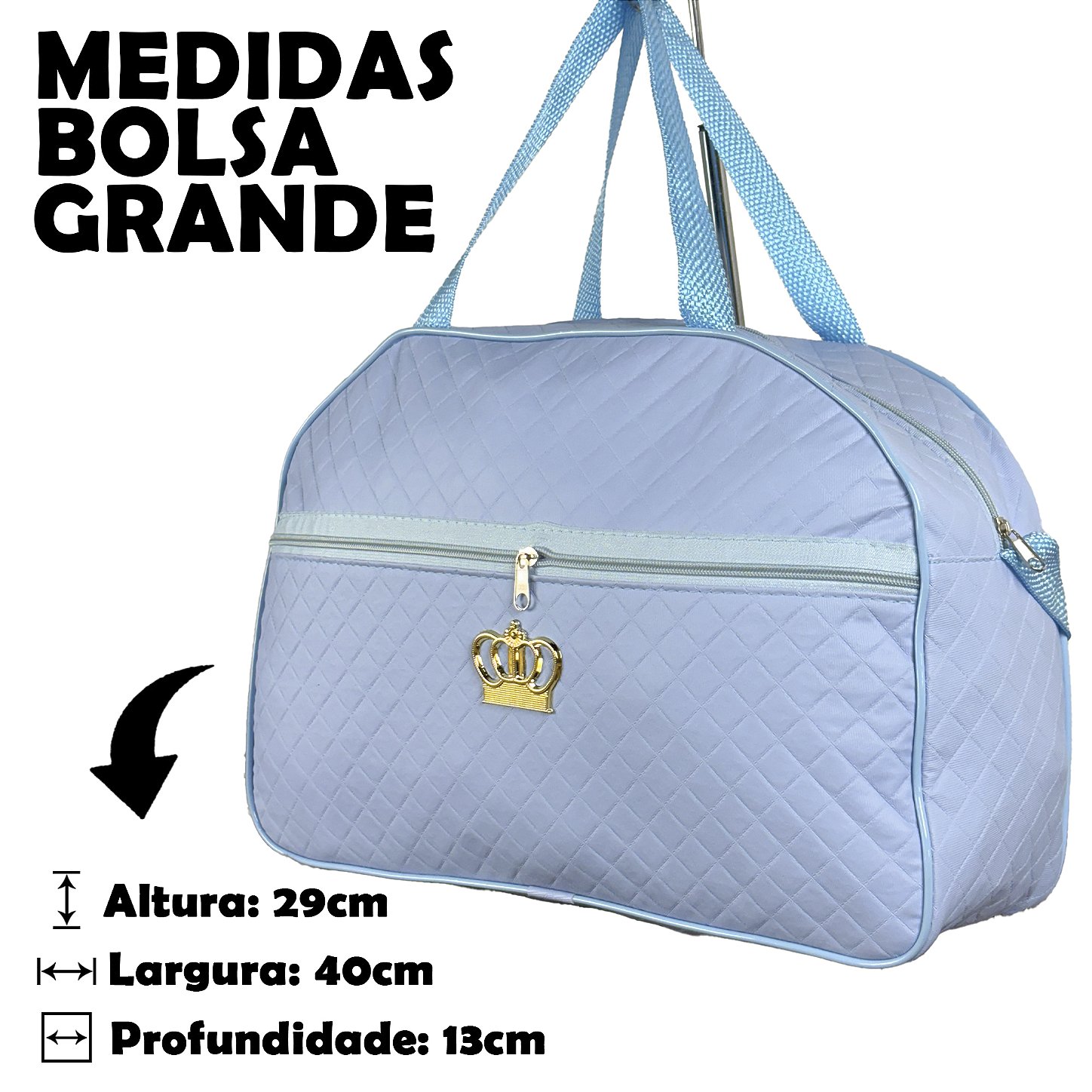 Kit Mala Bolsa Maternidade 2 Peças Zíper - Azul Bebe
