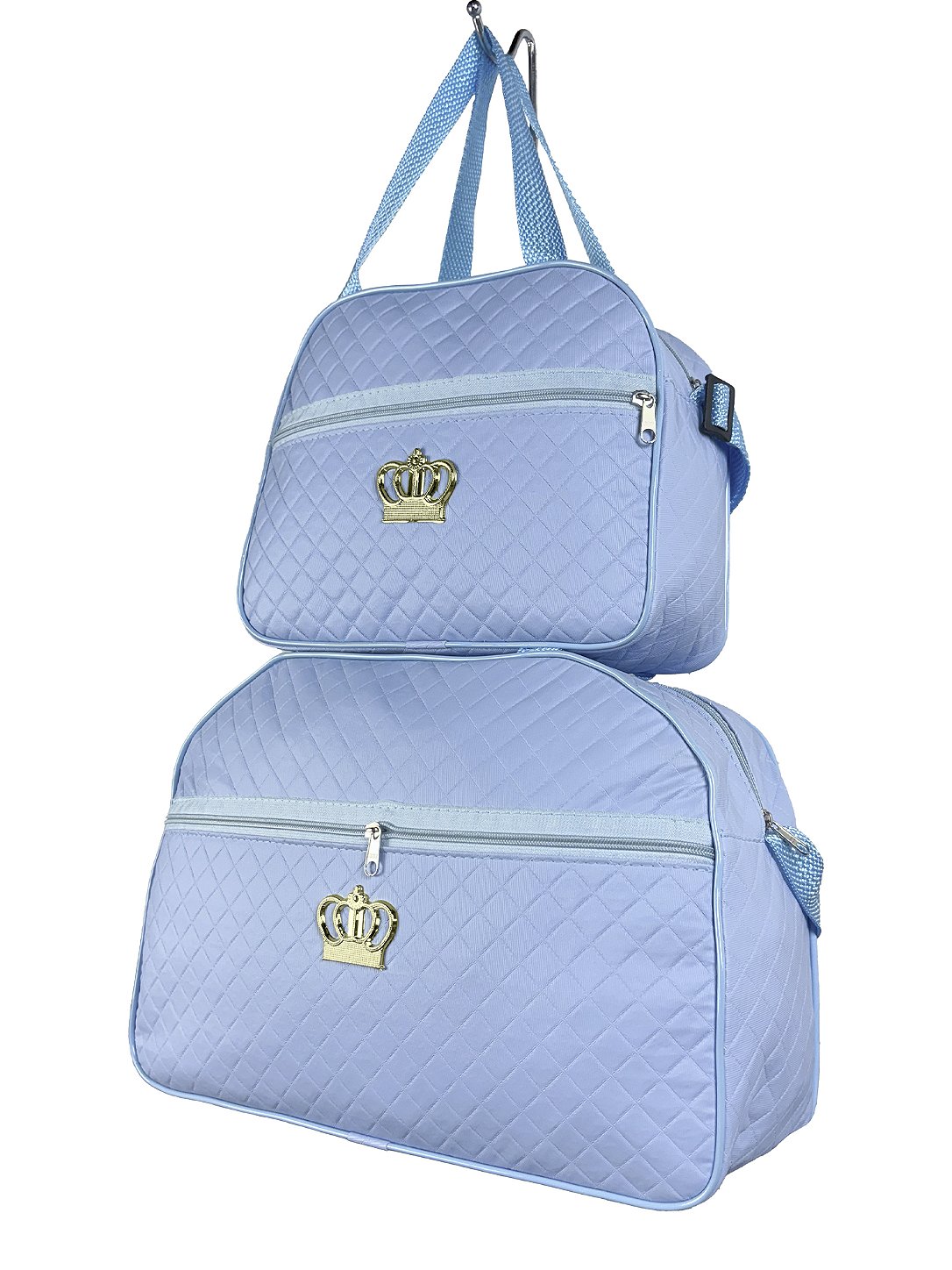 Kit Mala Bolsa Maternidade 2 Peças Zíper - Azul Bebe