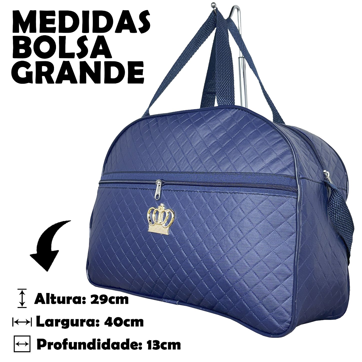 Kit Mala Bolsa Maternidade 2 Peças Zíper - Azul Marinho