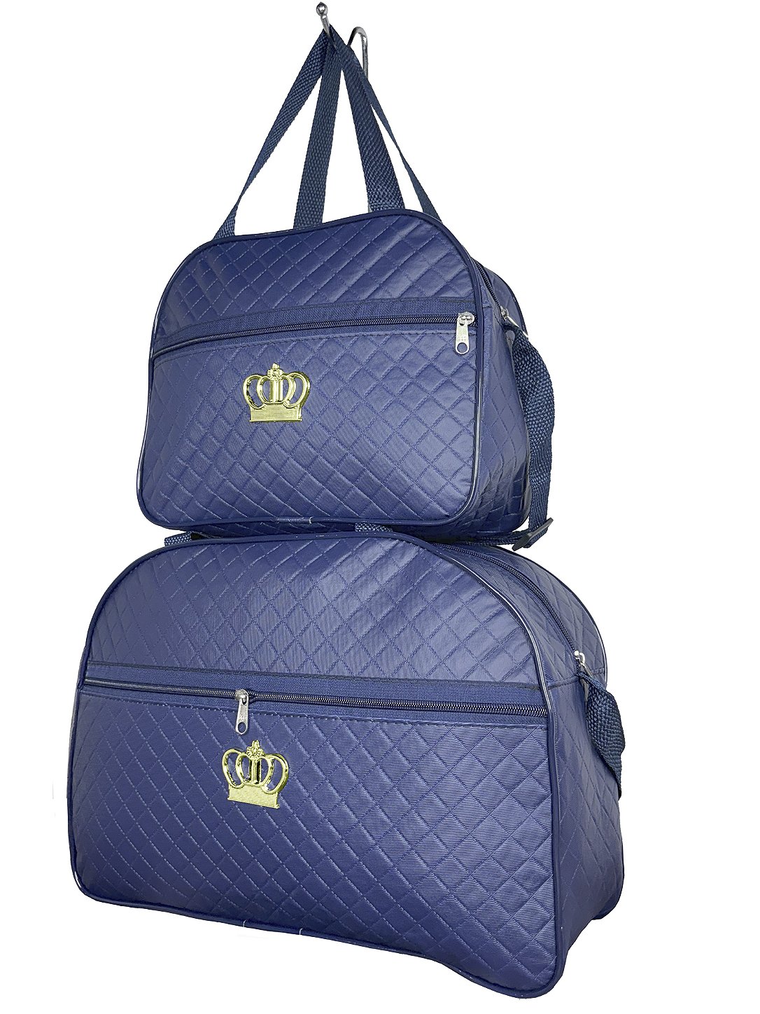 Kit Mala Bolsa Maternidade 2 Peças Zíper - Azul Marinho