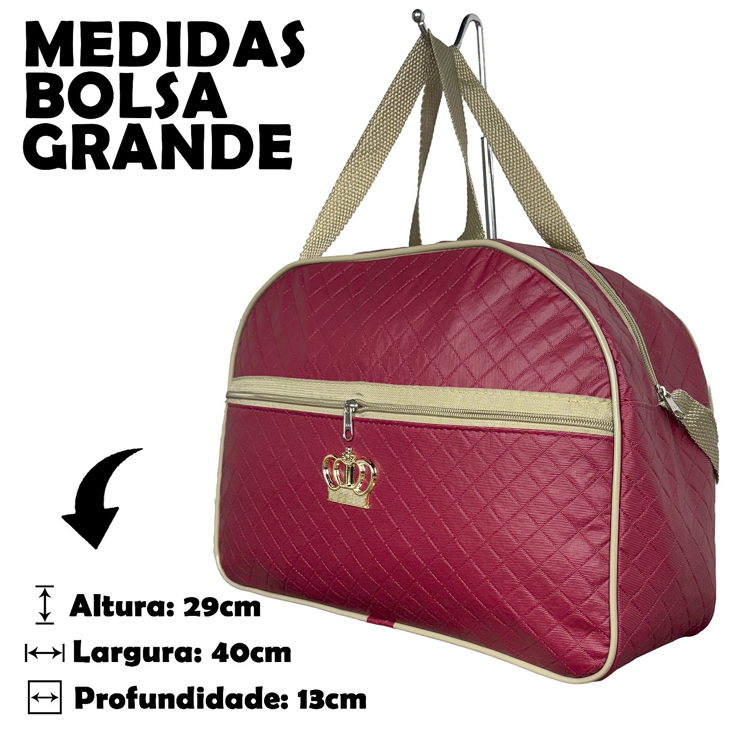 Kit Mala Bolsa Maternidade 2 Peças Zíper- Vermelha