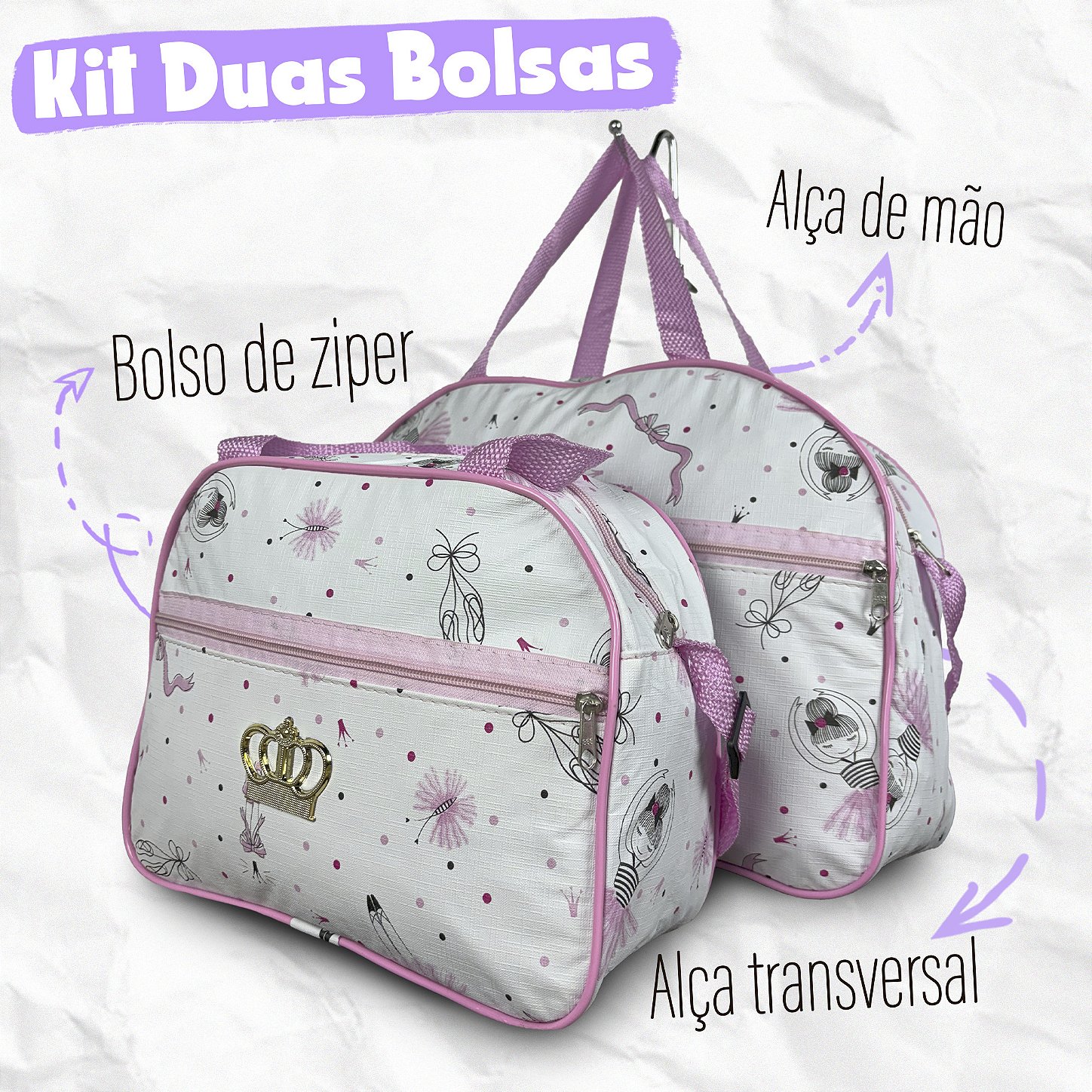 Kit Maternidade 2 Peças Zíper - Bailarina