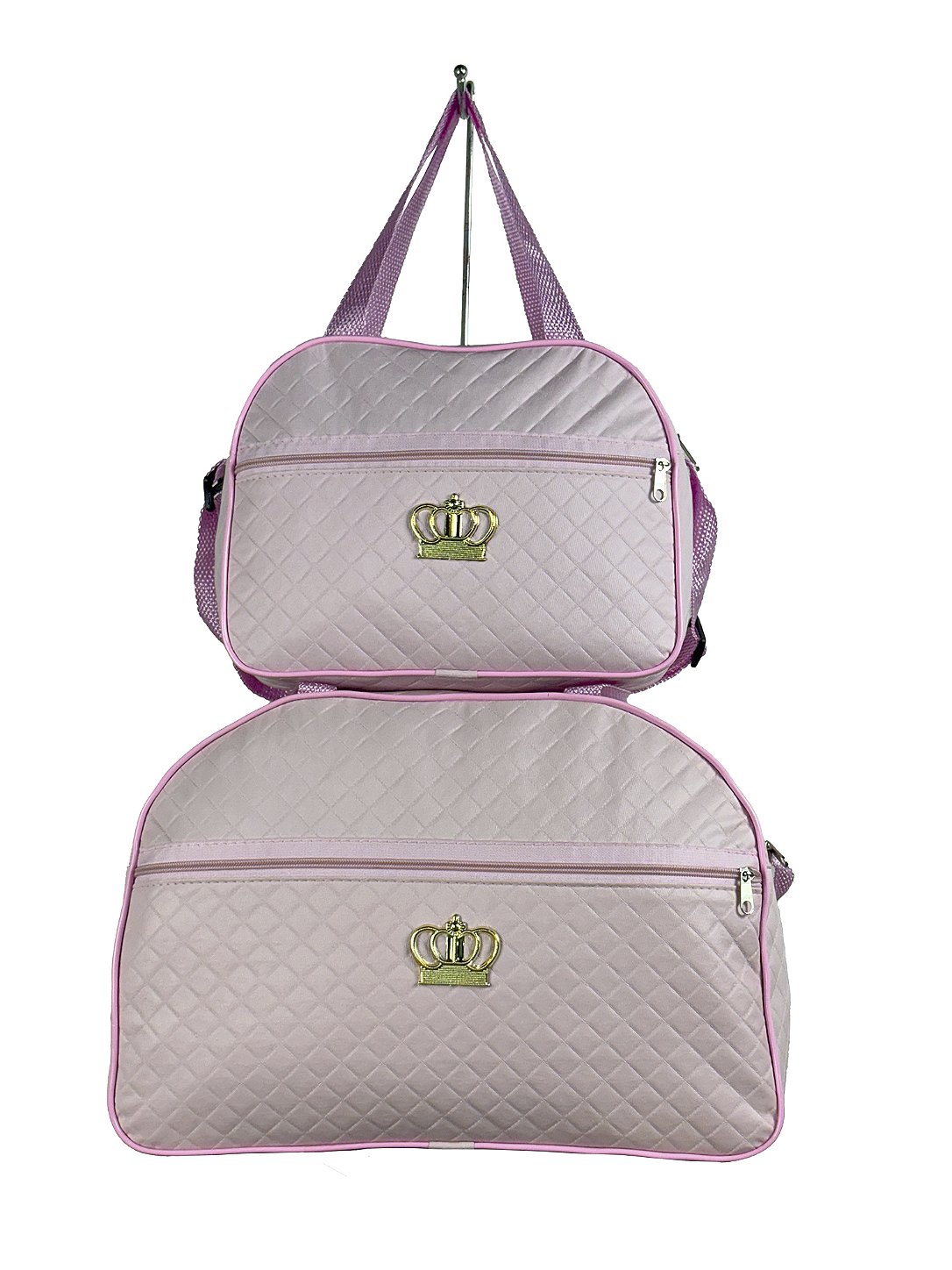 Kit Mala Bolsa Maternidade 2 Peças Zíper - Rosa Bebe
