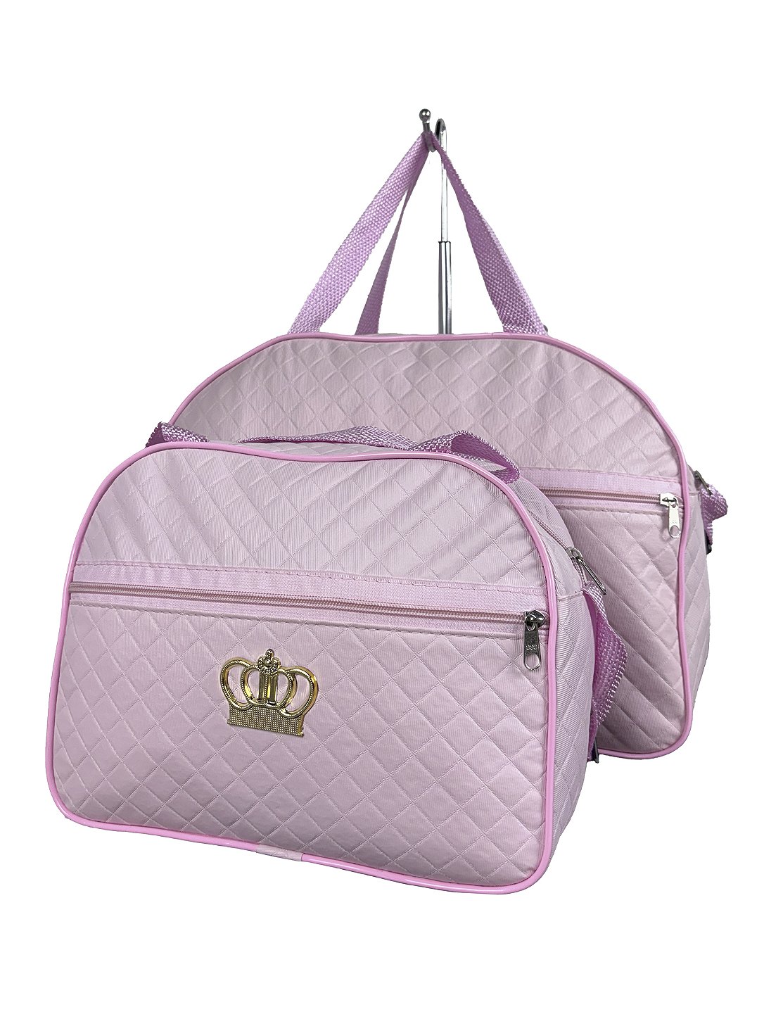 Kit Mala Bolsa Maternidade 2 Peças Zíper - Rosa Bebe