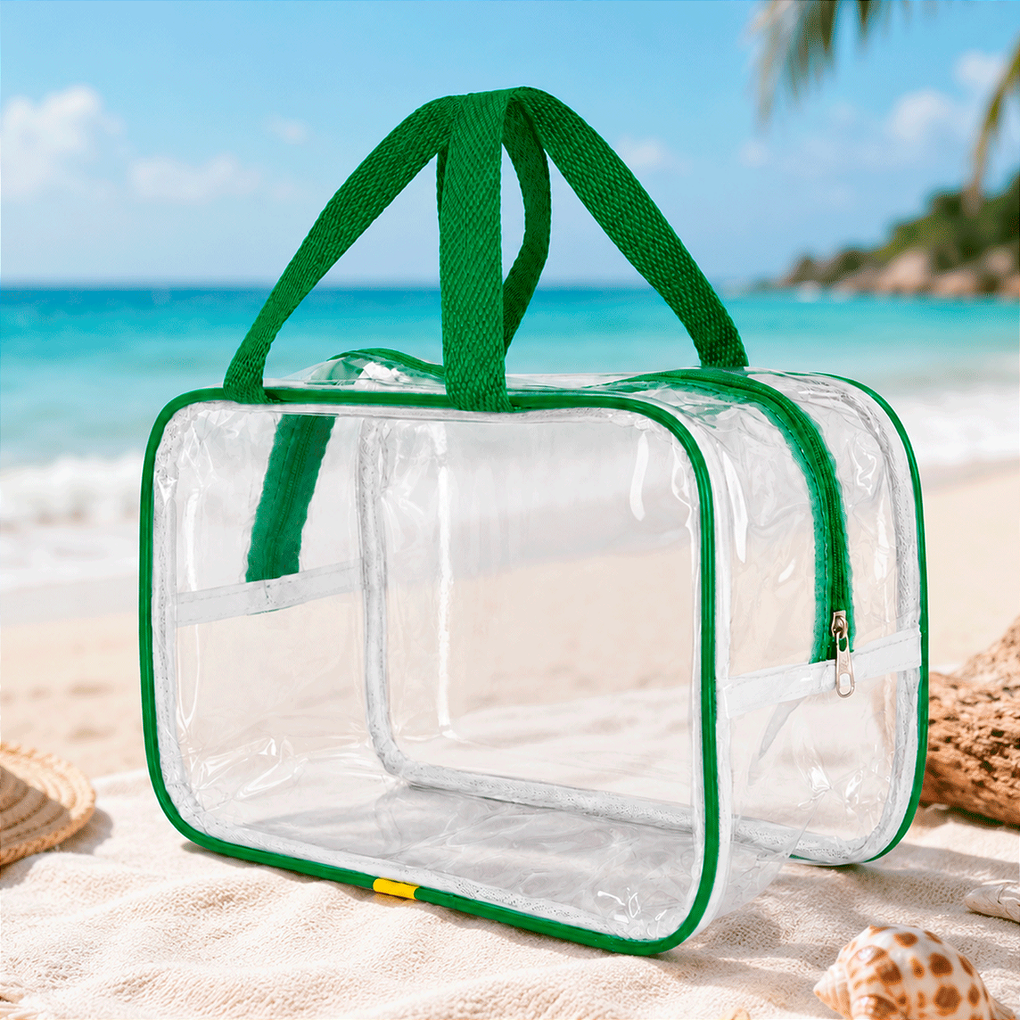 Bolsa Necessaire Transparente Feminina Organizadora Verde