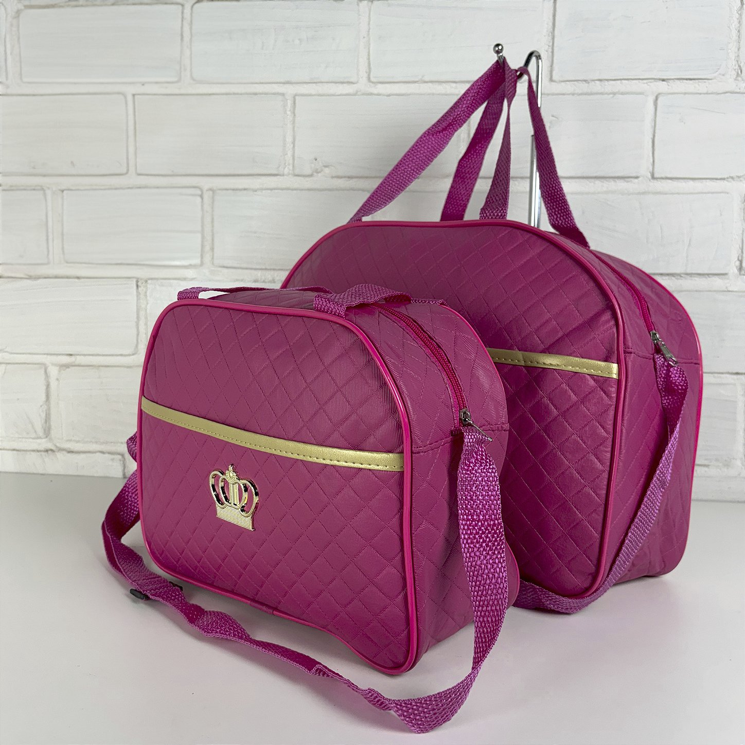 Kit 2 Bolsa Maternidade com Trocador de Bebê Dobravél - Pink