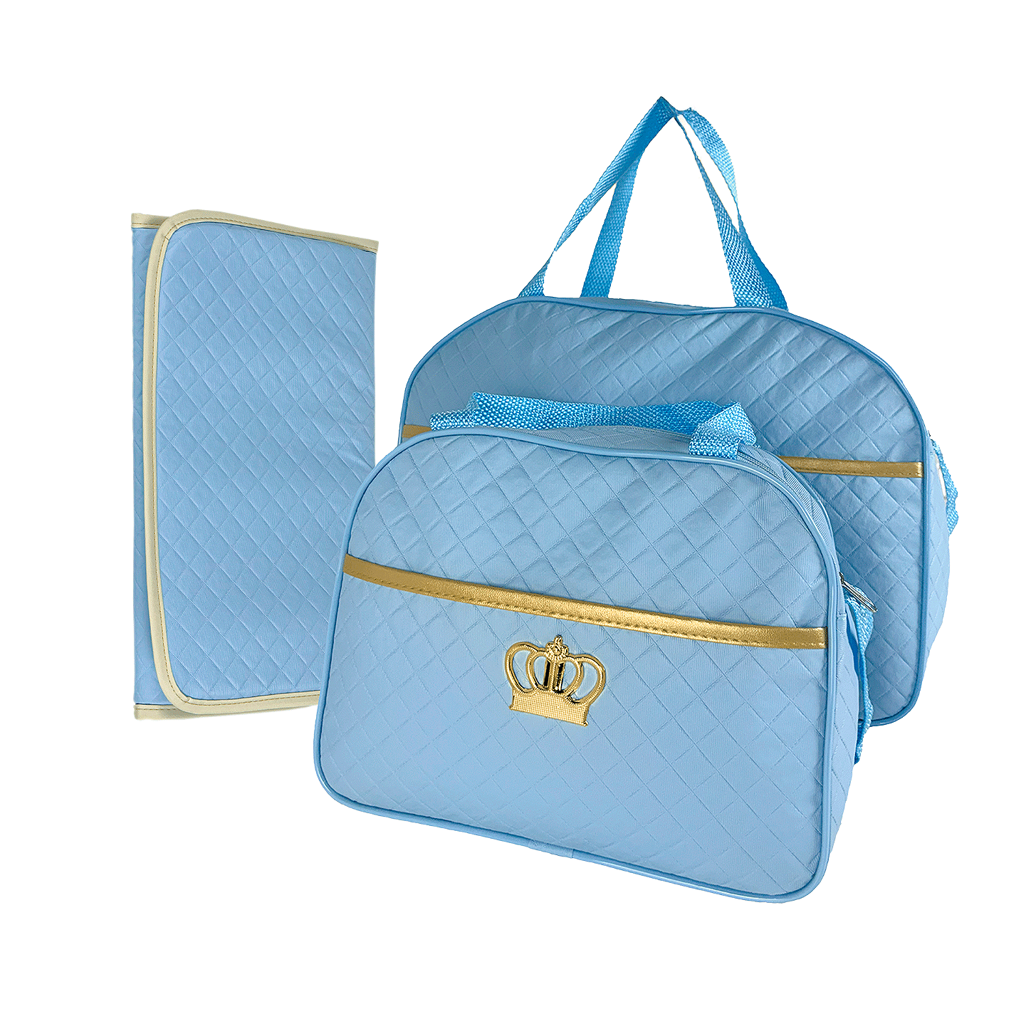Kit 2 Bolsa Maternidade com Trocador de Bebê Dobravél - Azul BB