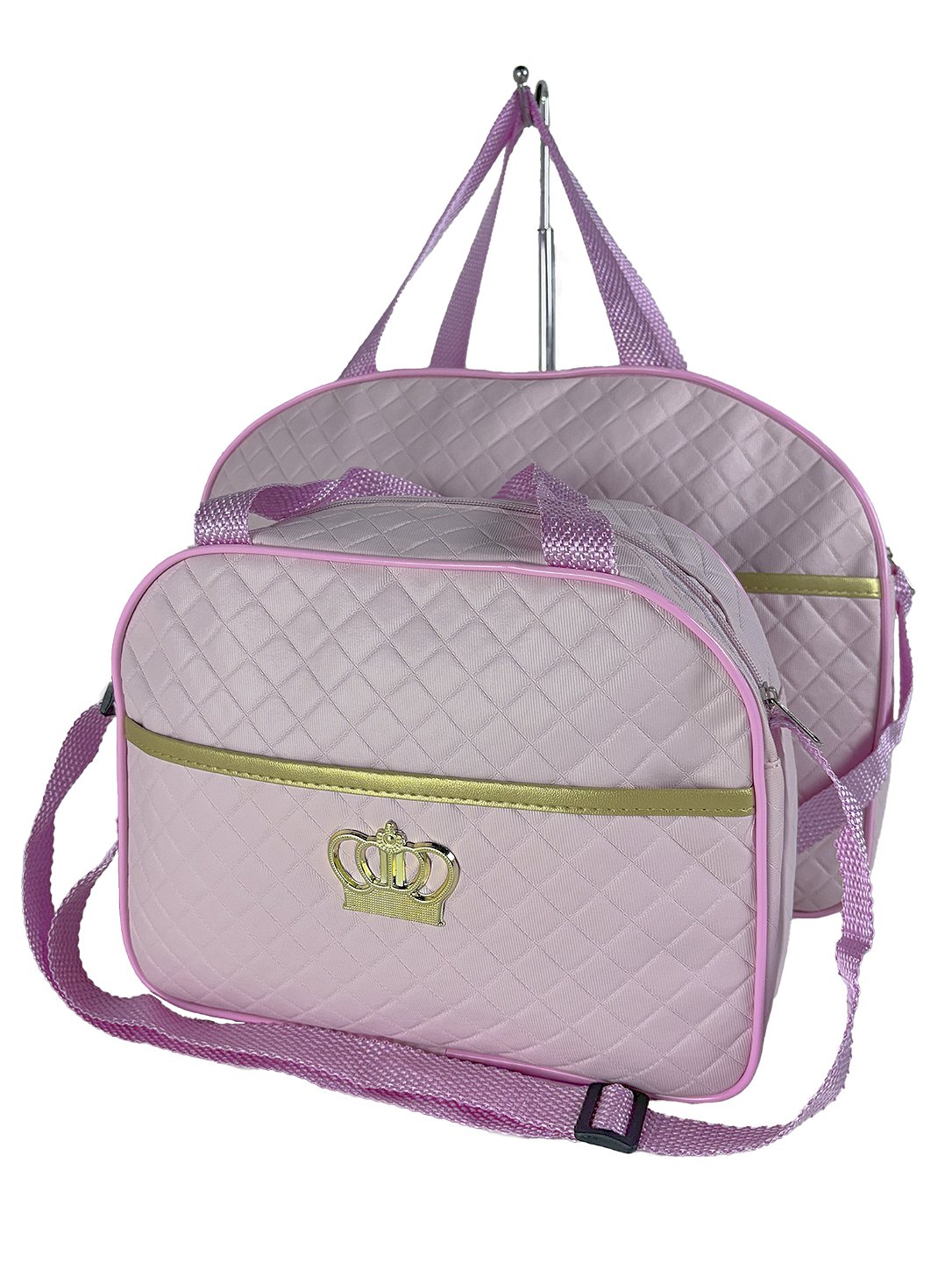 Kit 2 Bolsa Maternidade com Trocador de Bebê Dobravél - Rosa BB