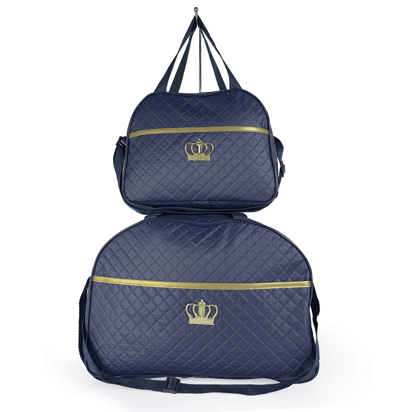 Kit Mala Bolsa Maternidade 3 Peças – Mala Grande, Mala Média e Mochila Azul Marinho