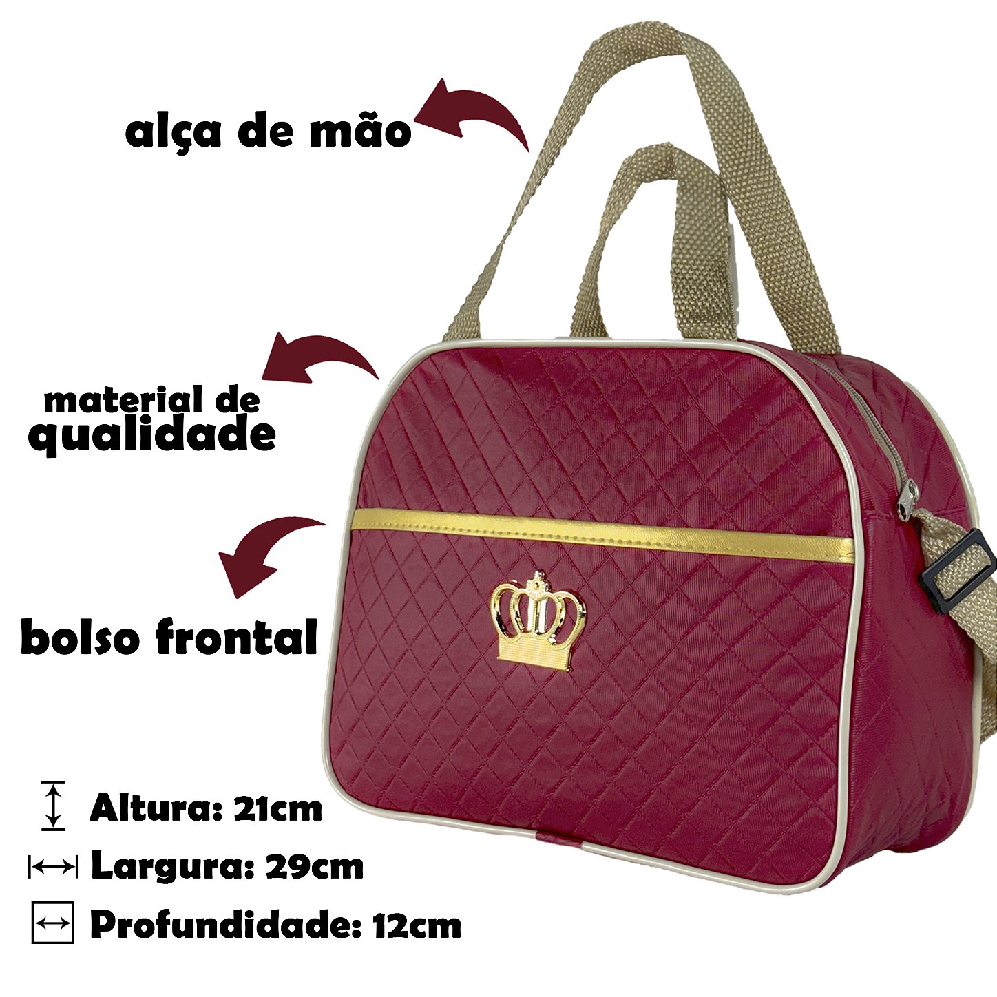 Kit Mala Bolsa Maternidade 3 Peças – Mala Grande, Mala Média e Mochila Vermelho