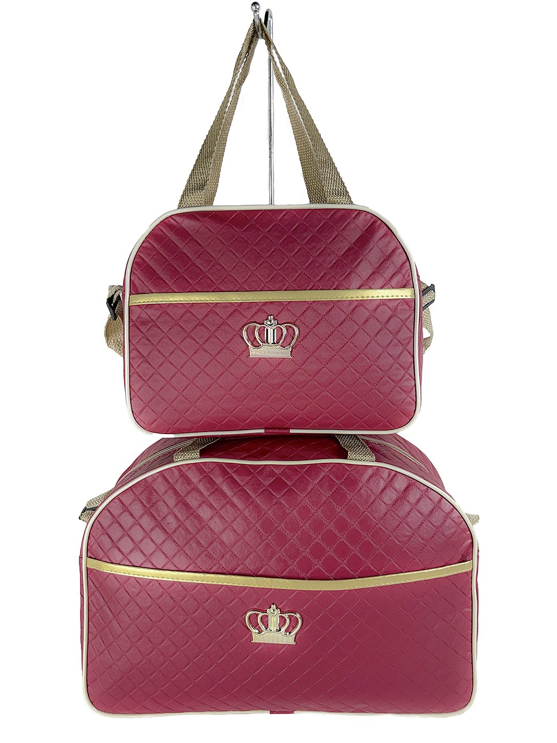 Kit Mala Bolsa Maternidade 3 Peças – Mala Grande, Mala Média e Mochila Vermelho