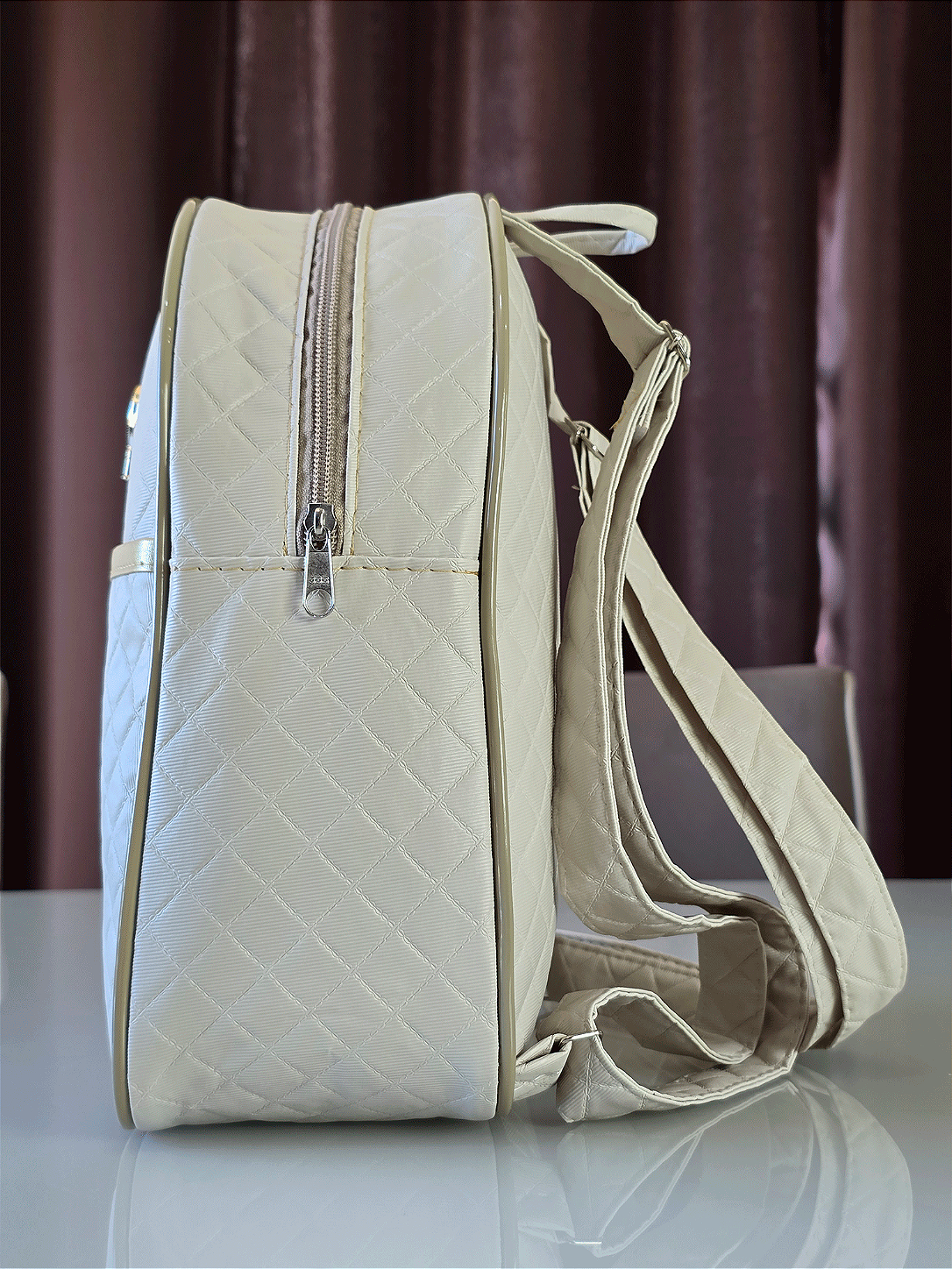 Kit Mala Bolsa Maternidade 3 Peças – Mala Grande, Mala Média e Mochila Bege