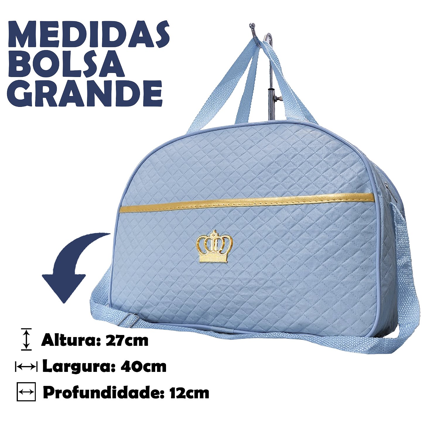 Kit Maternidade 4 Peças – Mala Grande, Mala Média e Mochila e Trocador Azul BB