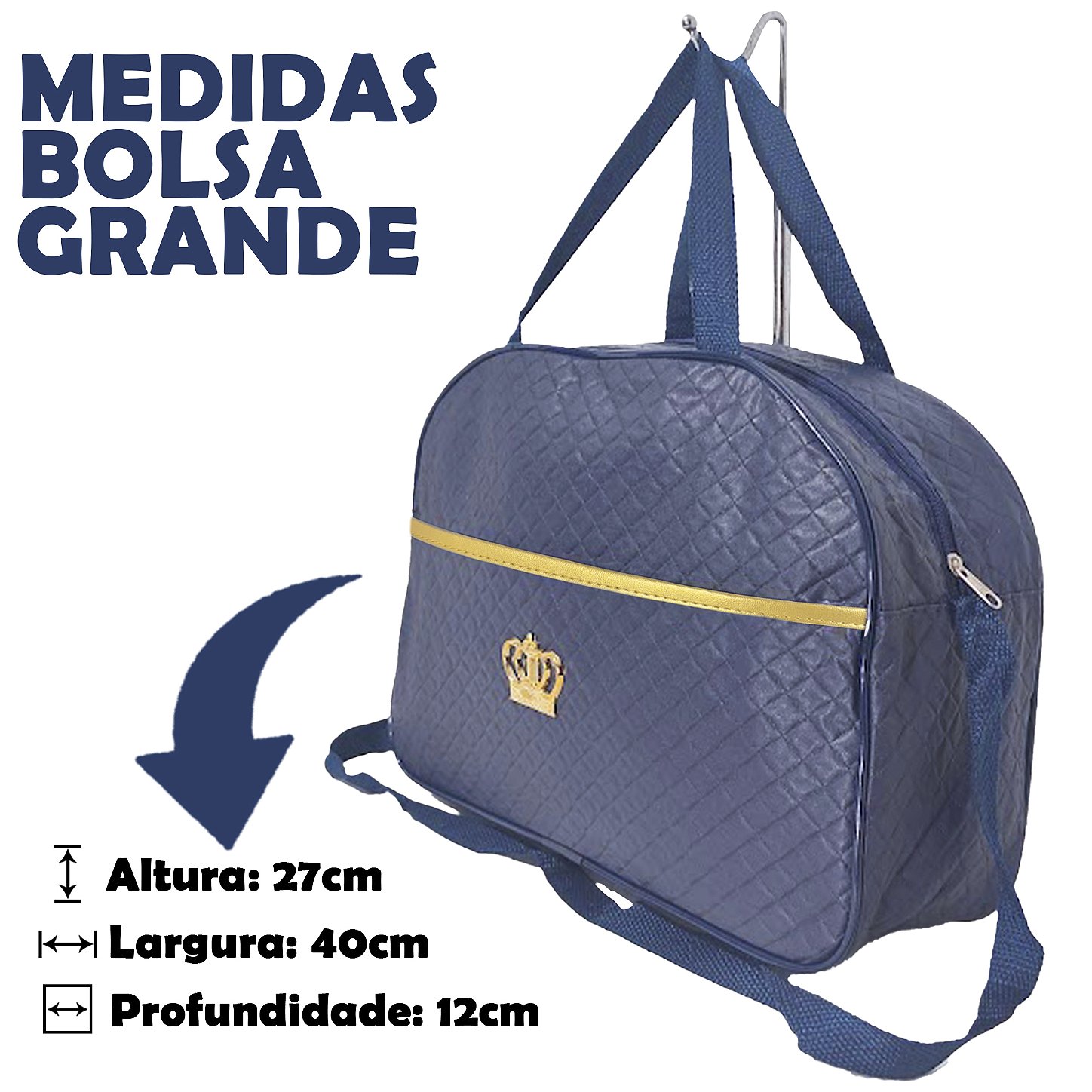 Kit Maternidade 4 Peças – Mala Grande, Mala Média e Mochila e Trocador Azul Marinho