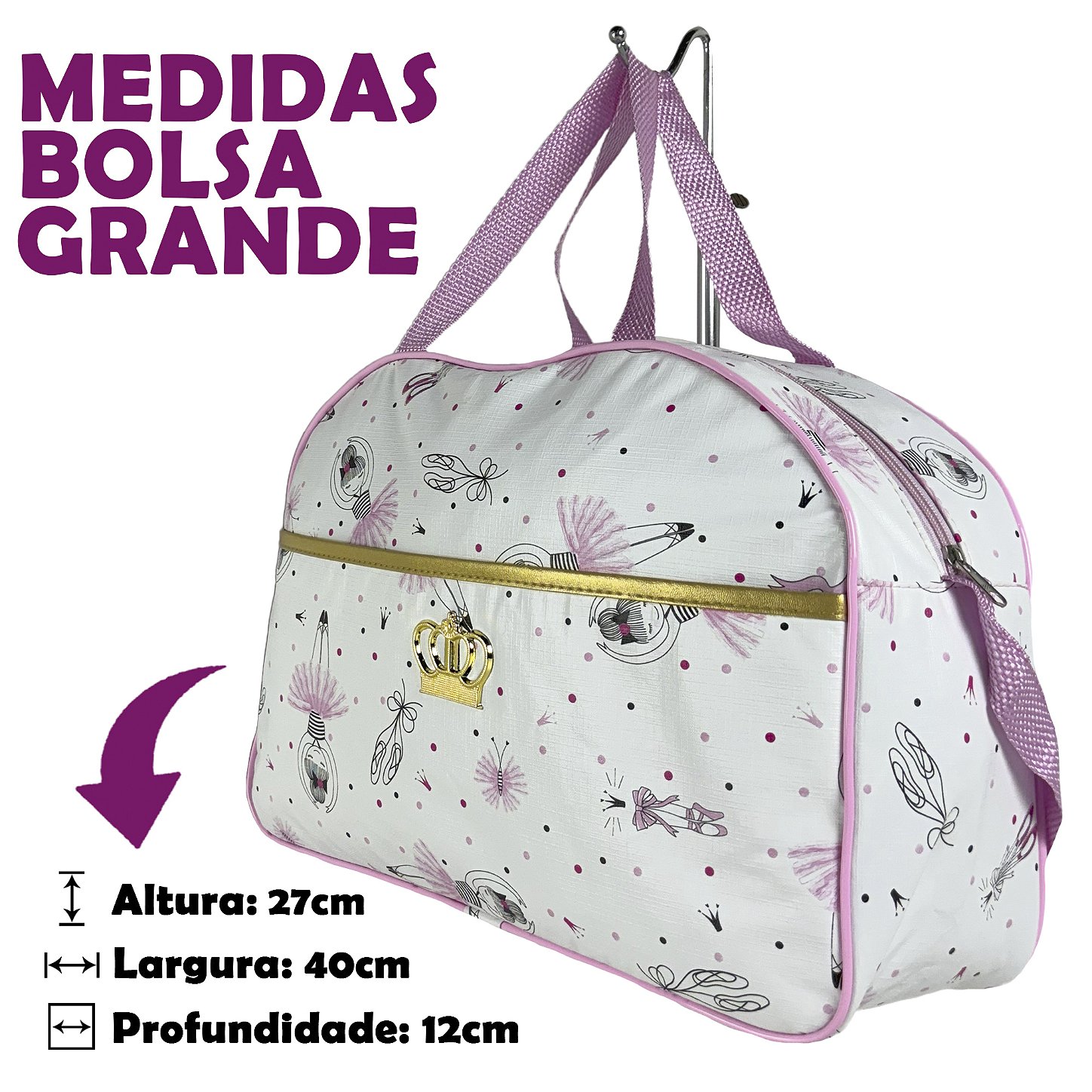 Kit Maternidade 4 Peças – Mala Grande, Mala Média e Mochila e Trocador Bailarina